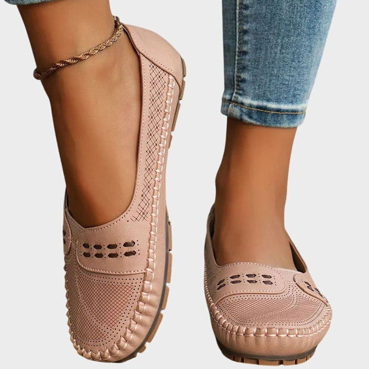 Women's Orthopedic Slip-On Breathable Perforated Flats - Light Pink