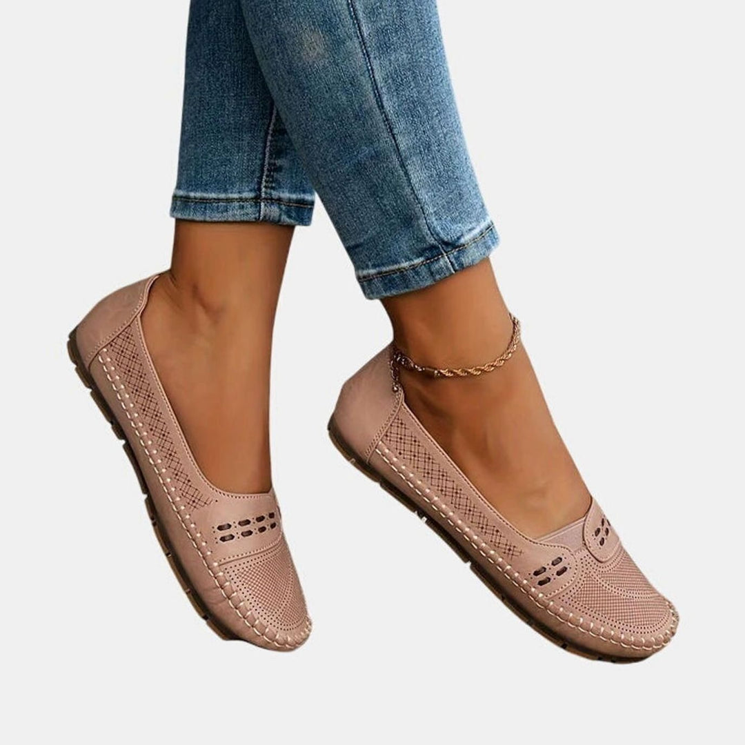 Women's Orthopedic Slip-On Breathable Perforated Flats