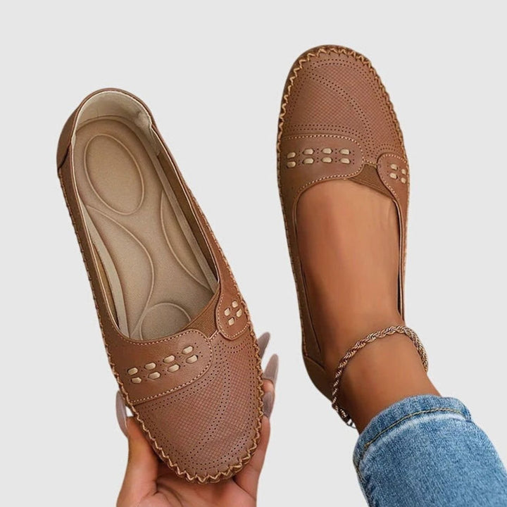Women's Orthopedic Slip-On Breathable Perforated Flats