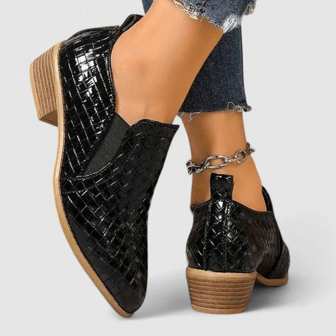Women's Orthopedic Slip-On Woven-Embossed Low-Heel Ankle Boots
