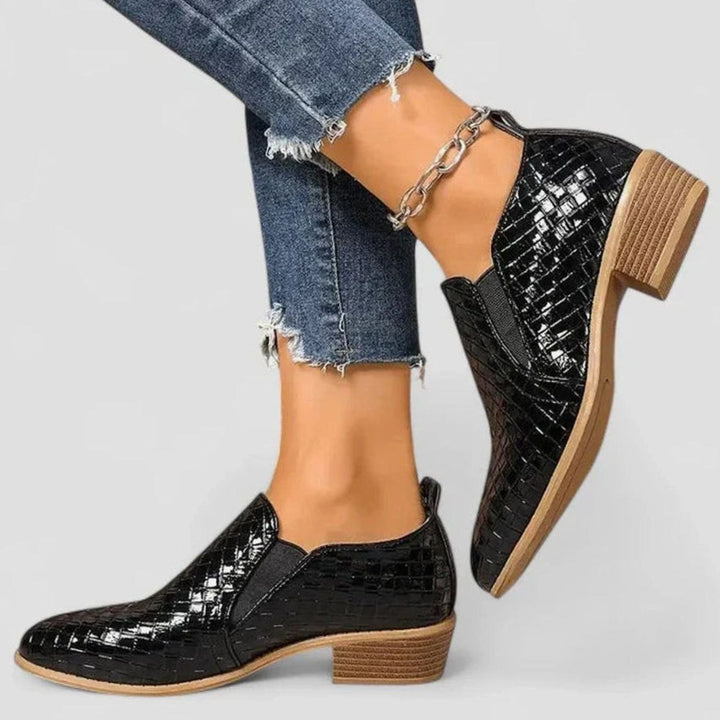Women's Orthopedic Slip-On Woven-Embossed Low-Heel Ankle Boots