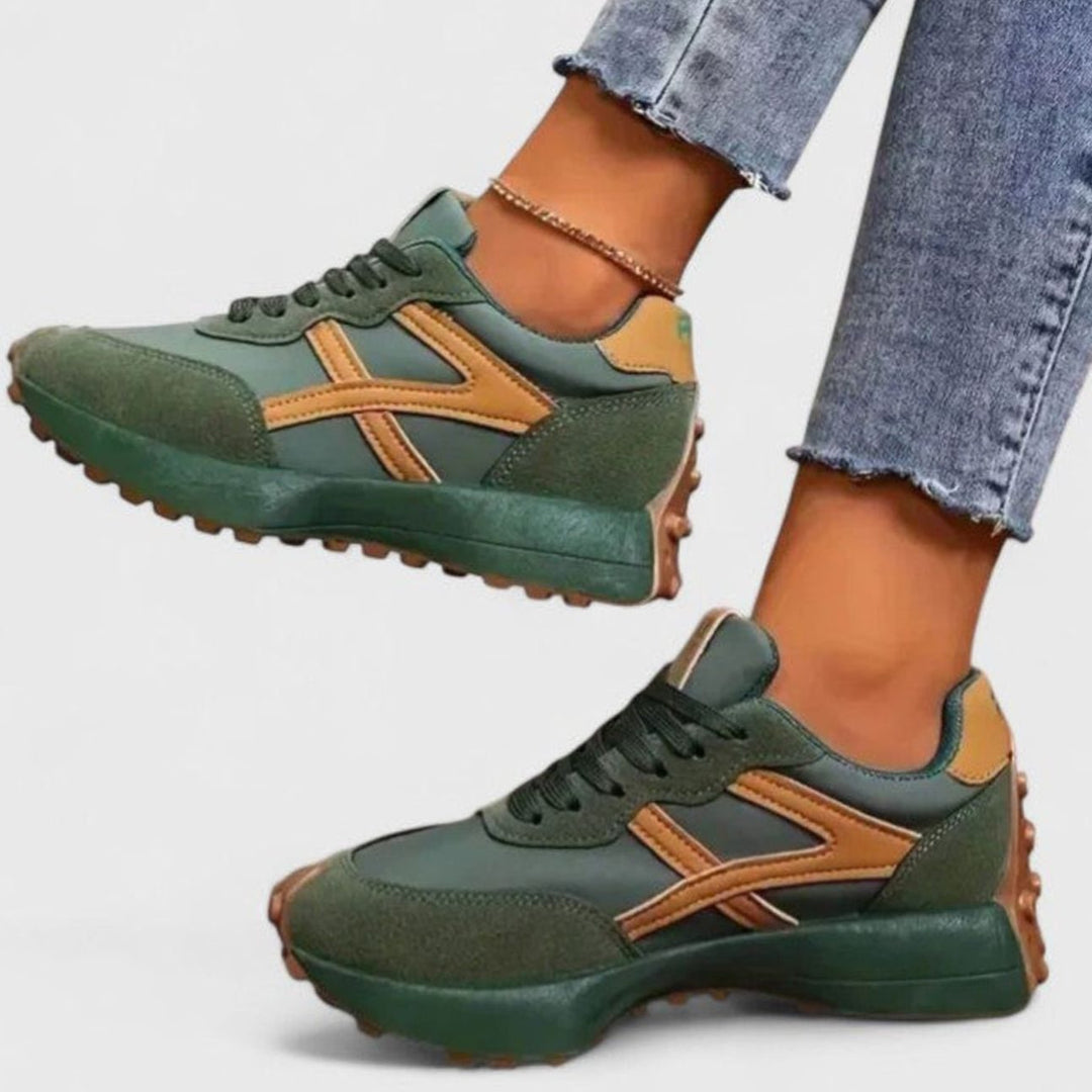 Women's Orthopedic Sneakers Cushioned Insole Slip-Resistant Retro Runners - Green