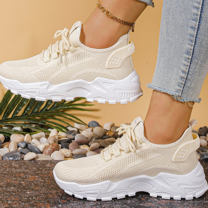 Women's Orthopedic Sneakers Wide Toe Box Arch Support Lace-Up - Khaki