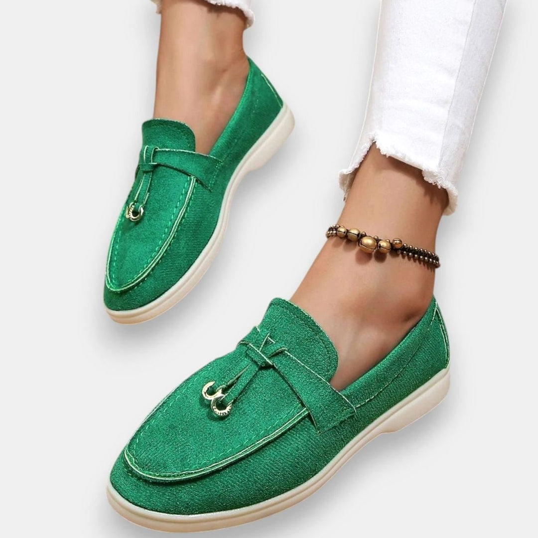 Women's Orthopedic Suede Tassel Slip-On Loafers - Green