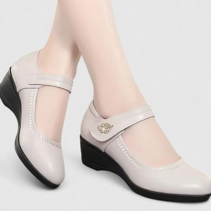 Women's Orthopedic Wedge Mary Jane Shoes Cushioned Ankle-Strap