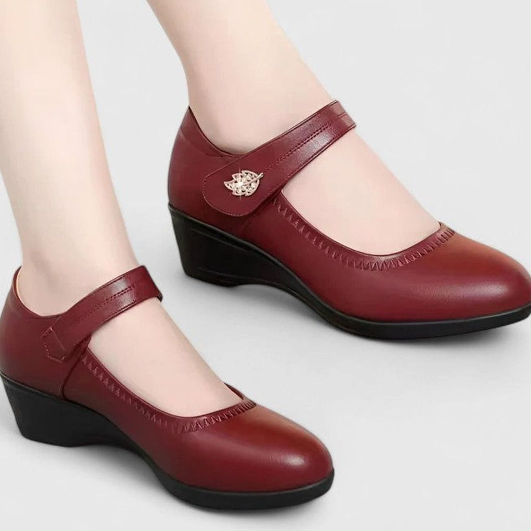 Women's Orthopedic Wedge Mary Jane Shoes Cushioned Ankle-Strap