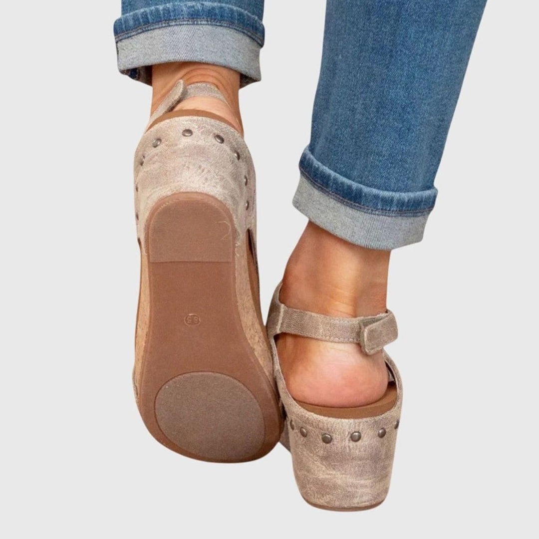 Women's Orthopedic Wedge Sandals Cushioned Open-Toe Buckle Platform