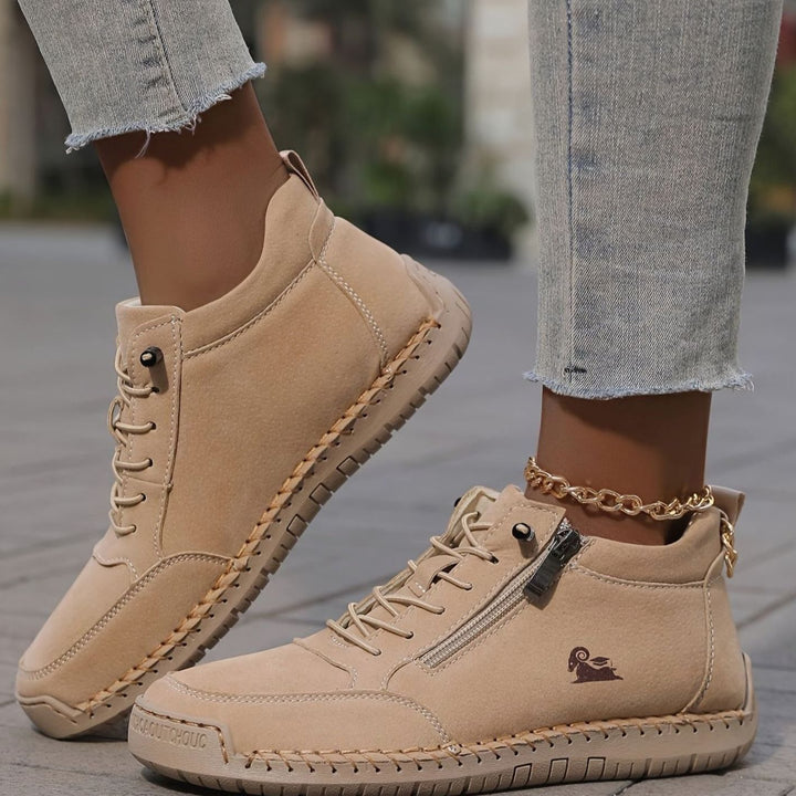 Women's Orthopedic Wide Toe Box Lace-Up Ankle Boots Non-Slip - Khaki