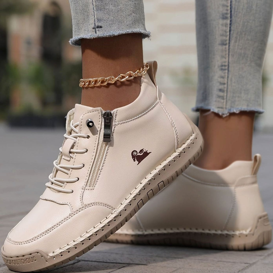 Women's Orthopedic Wide-Toe-Box Lace-Up Side-Zip Ankle Boots