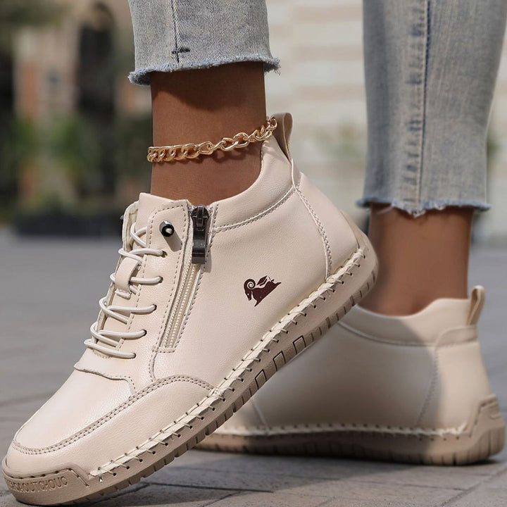 Women's Orthopedic Wide-Toe-Box Lace-Up Side-Zip Ankle Boots