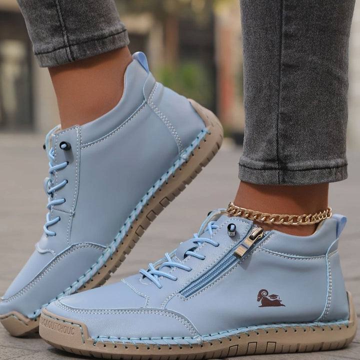 Women's Orthopedic Wide-Toe-Box Lace-Up Side-Zip Ankle Boots