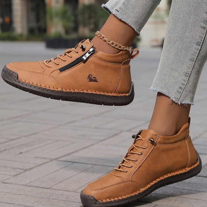 Women's Orthopedic Wide-Toe-Box Lace-Up Side-Zip Ankle Boots