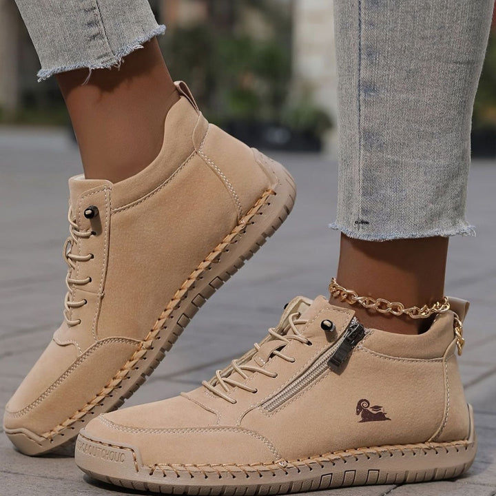 Women's Orthopedic Wide-Toe-Box Lace-Up Side-Zip Ankle Boots