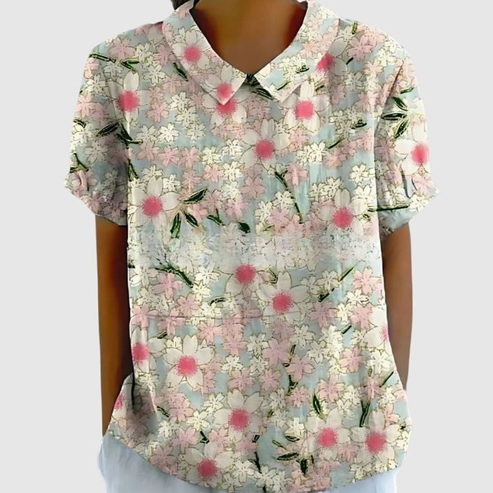 Women's Relaxed-Fit Floral Print Short-Sleeve Blouse - Floral Print