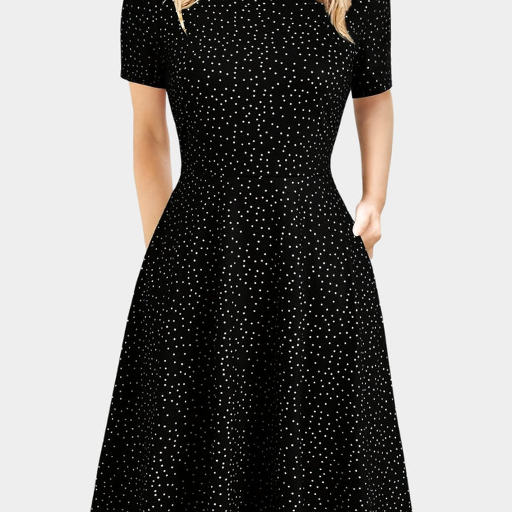 Women's Retro A-Line Short-Sleeve Round-Neck Summer Dress