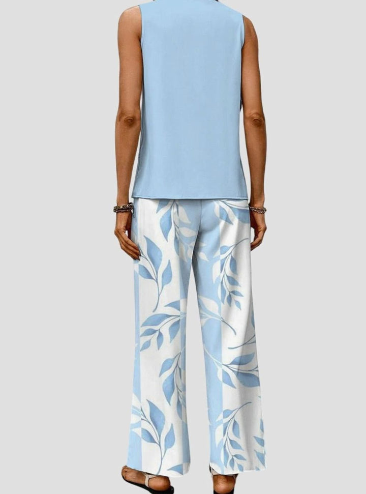 Women's Square-Neck Sleeveless Loose-Fit Floral 2-Piece Set