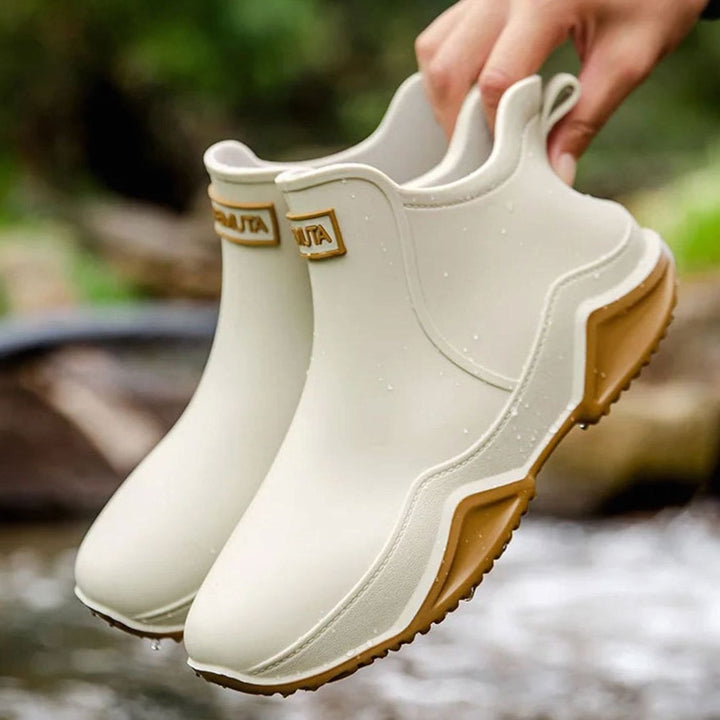 Women's Waterproof Chelsea Slip-On Rain Boots - White