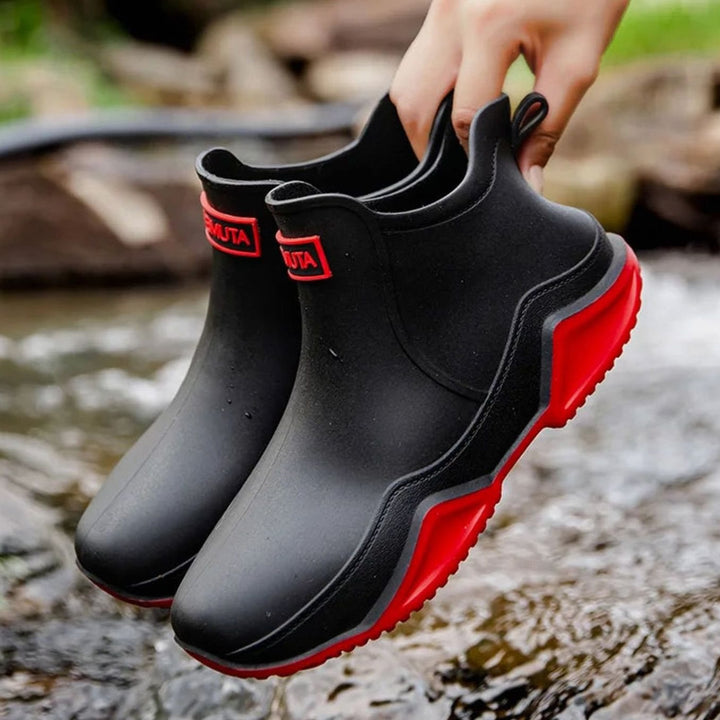 Women's Waterproof Chelsea Slip-On Rain Boots - Red