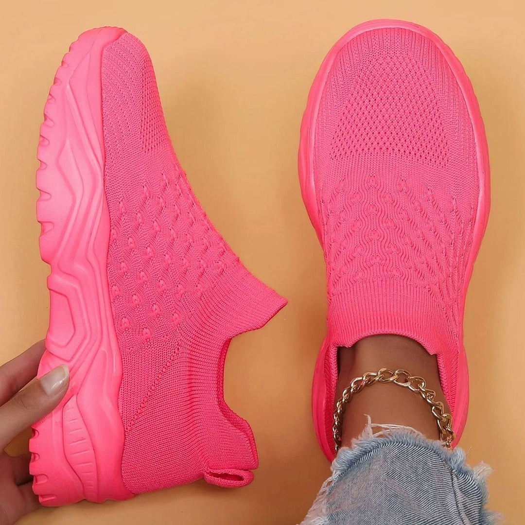 Women's Wide-Fit Knit Slip-On Air Cushion Shoes Slip-Resistant - 1