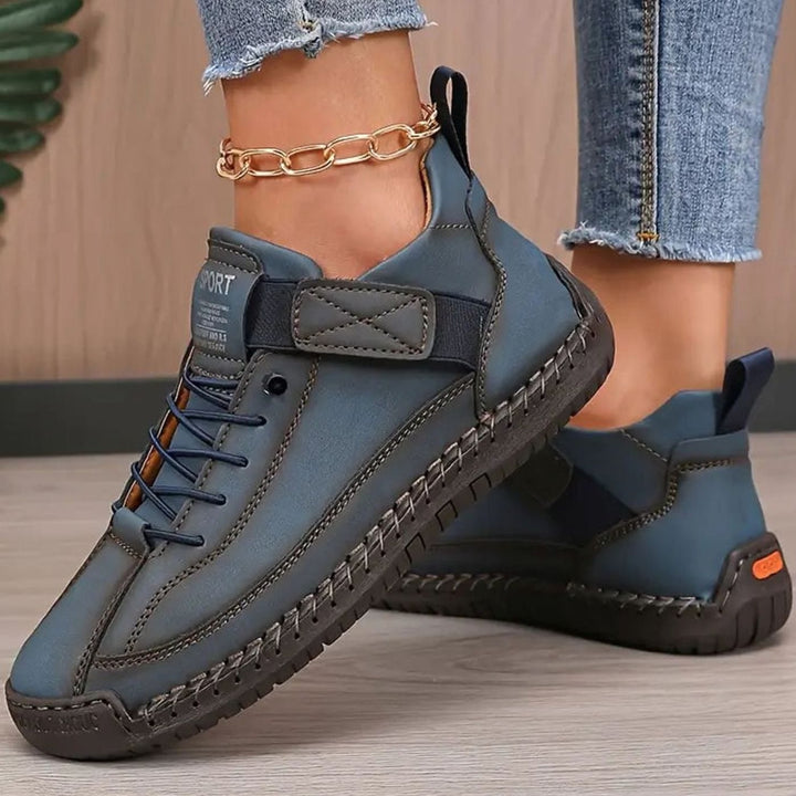 Women's Wide-Fit Orthopedic Slip-On Sneakers Elastic Side Panel - Dark Blue
