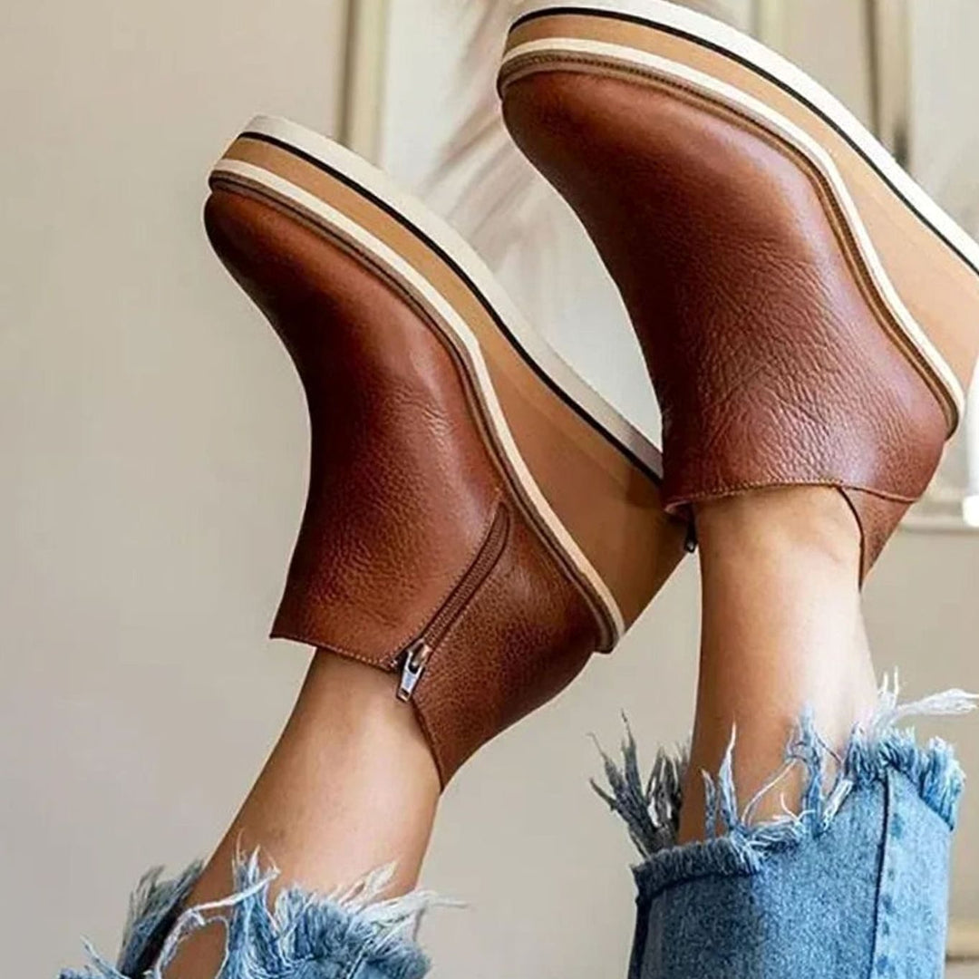 Women's Winter Wedge Platform Chelsea Boots Slip-On Ankle Booties