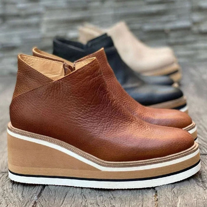 Women's Winter Wedge Platform Chelsea Boots Slip-On Ankle Booties