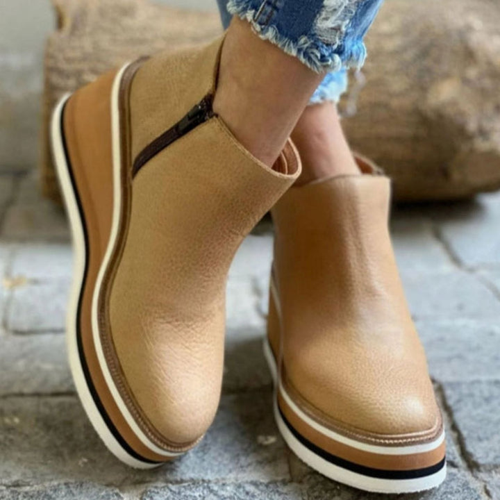 Women's Winter Wedge Platform Chelsea Boots Slip-On Ankle Booties